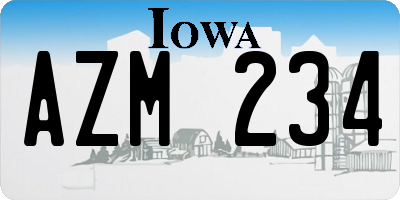 IA license plate AZM234