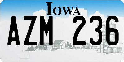 IA license plate AZM236