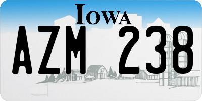 IA license plate AZM238