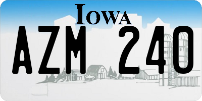 IA license plate AZM240
