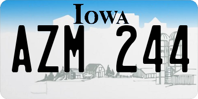 IA license plate AZM244
