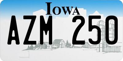 IA license plate AZM250