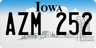 IA license plate AZM252