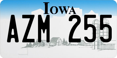 IA license plate AZM255