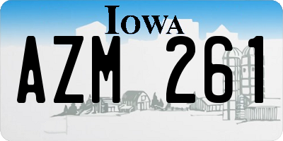 IA license plate AZM261