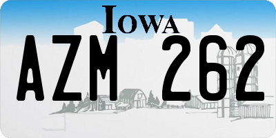 IA license plate AZM262