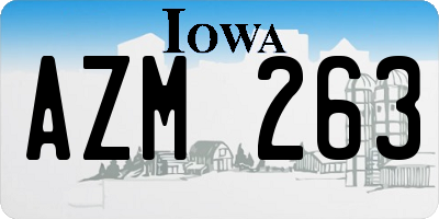IA license plate AZM263