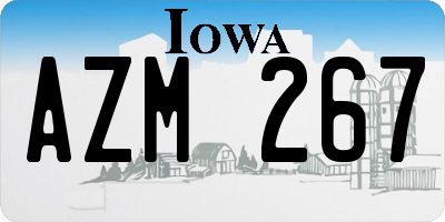 IA license plate AZM267