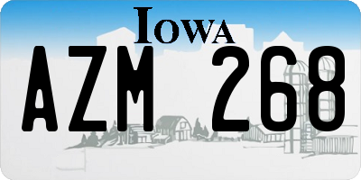 IA license plate AZM268
