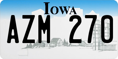 IA license plate AZM270