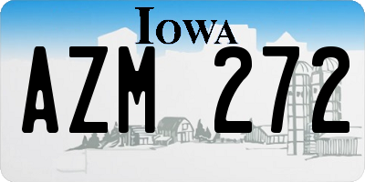IA license plate AZM272