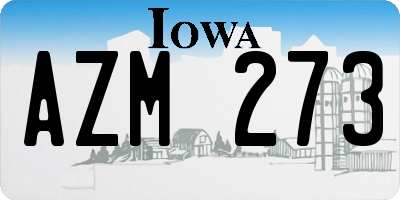 IA license plate AZM273