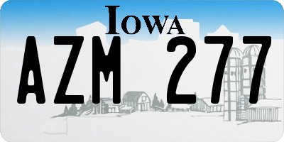 IA license plate AZM277