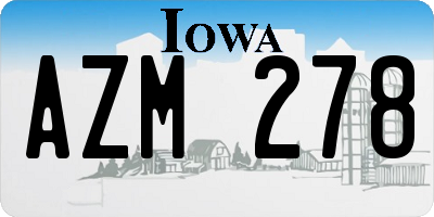 IA license plate AZM278