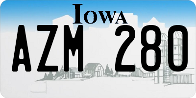 IA license plate AZM280
