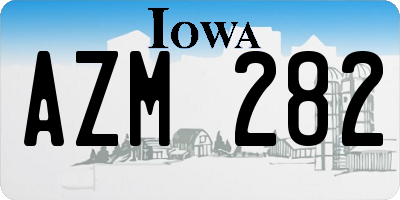 IA license plate AZM282