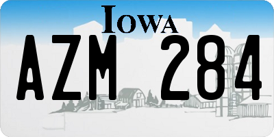 IA license plate AZM284