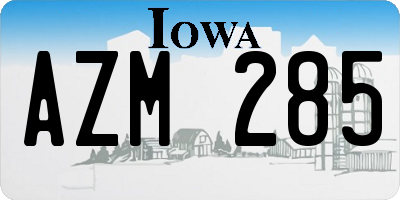 IA license plate AZM285