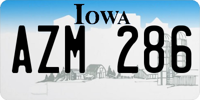 IA license plate AZM286