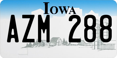 IA license plate AZM288