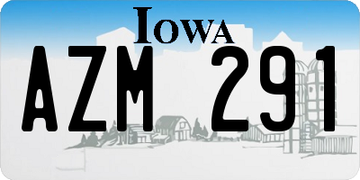 IA license plate AZM291