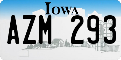 IA license plate AZM293