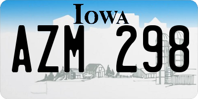 IA license plate AZM298