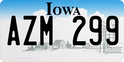 IA license plate AZM299