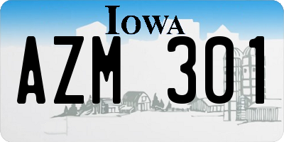 IA license plate AZM301