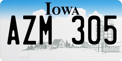 IA license plate AZM305