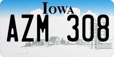 IA license plate AZM308