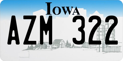 IA license plate AZM322