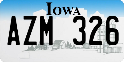 IA license plate AZM326