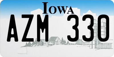 IA license plate AZM330