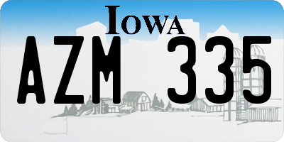 IA license plate AZM335