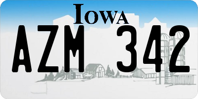 IA license plate AZM342