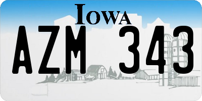 IA license plate AZM343