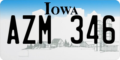 IA license plate AZM346