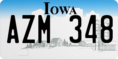 IA license plate AZM348