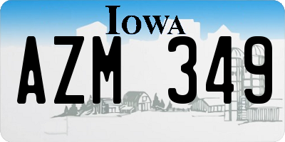 IA license plate AZM349