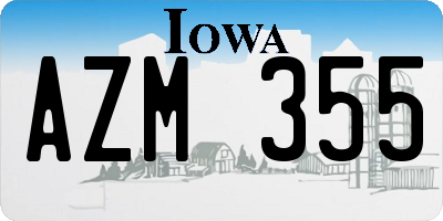 IA license plate AZM355
