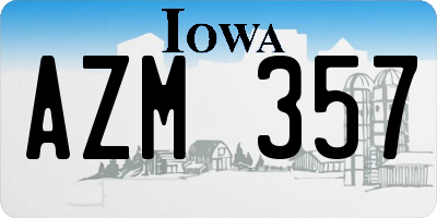 IA license plate AZM357