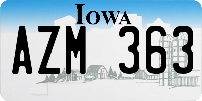 IA license plate AZM363