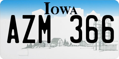 IA license plate AZM366