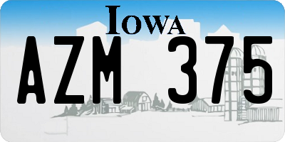 IA license plate AZM375
