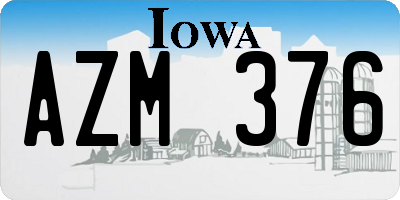 IA license plate AZM376