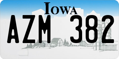 IA license plate AZM382