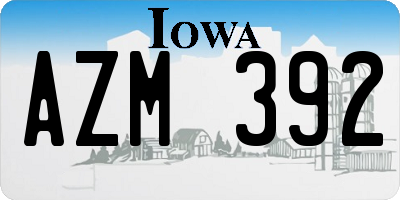 IA license plate AZM392