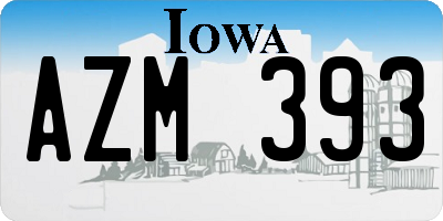 IA license plate AZM393