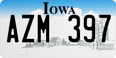 IA license plate AZM397